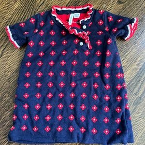 Preppy Janie and Jack sweater dress with ruffle collar 12-18m